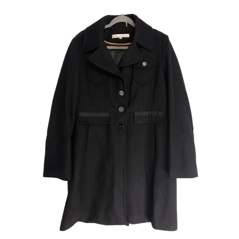 Kenneth Cole black wool blend pea coat, women's size 16 heavy weight winter